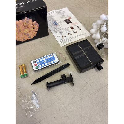 LumosGlow 55FT Solar Warm Light String Lights 100LED, 1200mAh 8 Modes IP67