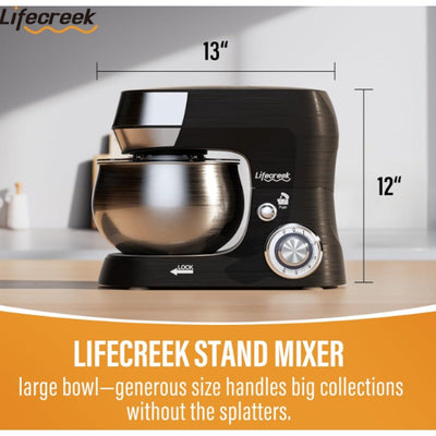 Lifecreek 3in1 Stand Mixer 5.3Qt 660W 6-Speed Tilt-head Dough Hook Whisk Beater