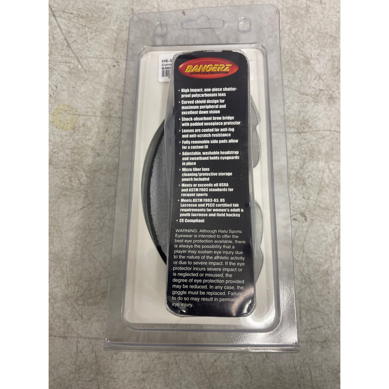 Bangerz Sports Eye Protection, Lacrosse, Field Hockey, Shatter-Resistant HS-3000