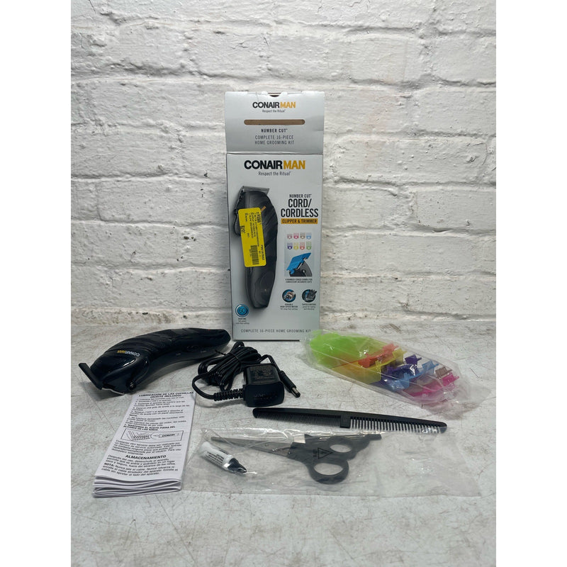 ConairMAN Number Cut, Cord/Cordless Men’s Hair Clippers and Trimmers Set HC355W