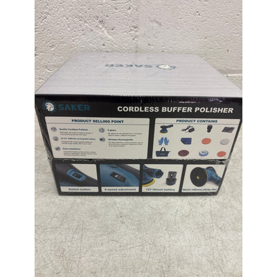 Saker Cordless Buffer Polisher PLUS 12V Rechargeable Battery Blue 10 Accessories
