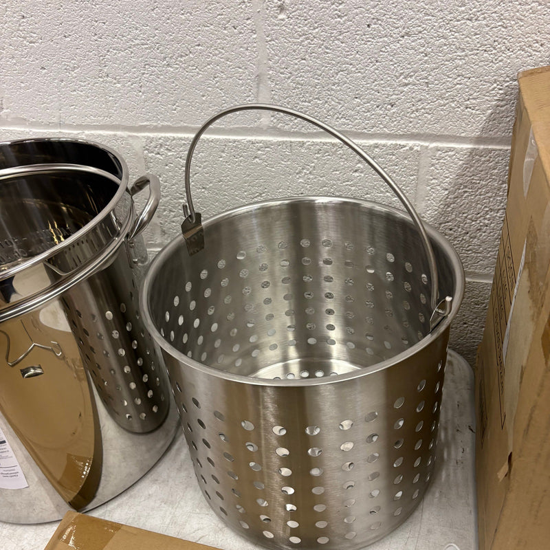 ROVSUN 36 QT Stainless Steel Stock Pot with Steamer Basket & Lifting Hook