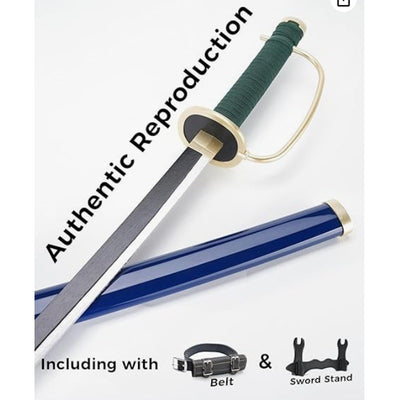 One Piece Gryphon Sword 41" Toy Katana Replica w Holster Belt and Display Stand