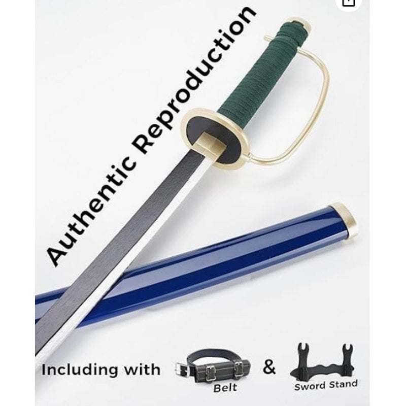 One Piece Gryphon Sword 41" Toy Katana Replica w Holster Belt and Display Stand