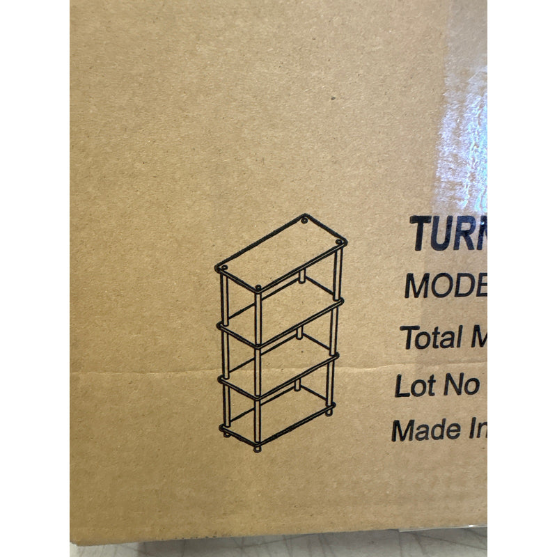 Furinno Turn-N-Tube 4-Tier Multipurpose Shelf Display Rack, White/White