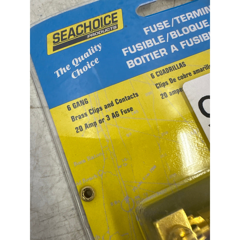 Seachoice Products 13441 6-Gang Fuse & Terminal Block, Brass Clips & Contacts