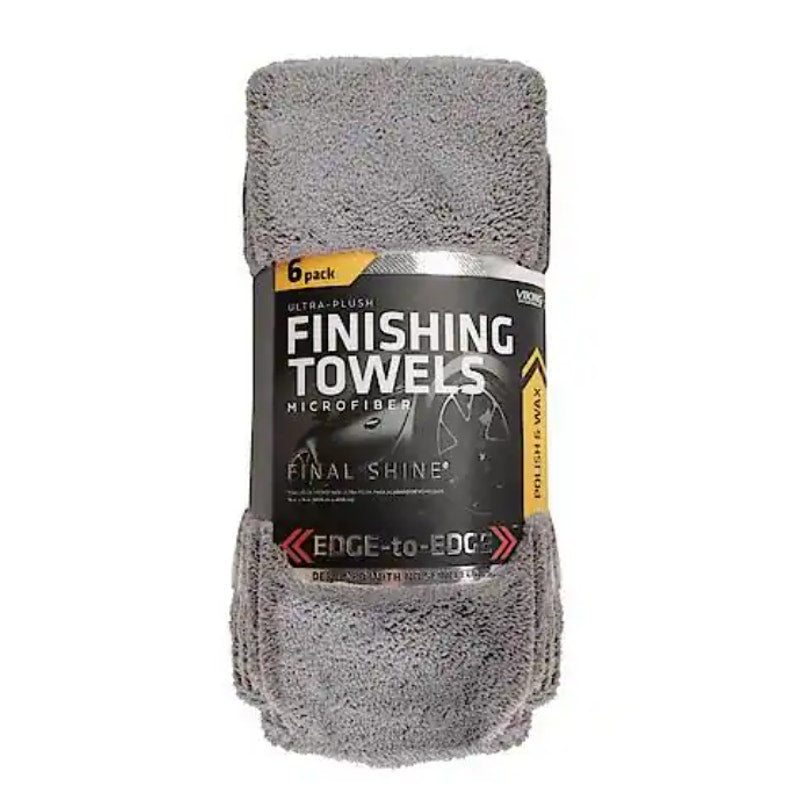 Viking Car Care Ultra Plush Finishing Microfiber Towels, 16" x 16", Pack of 6