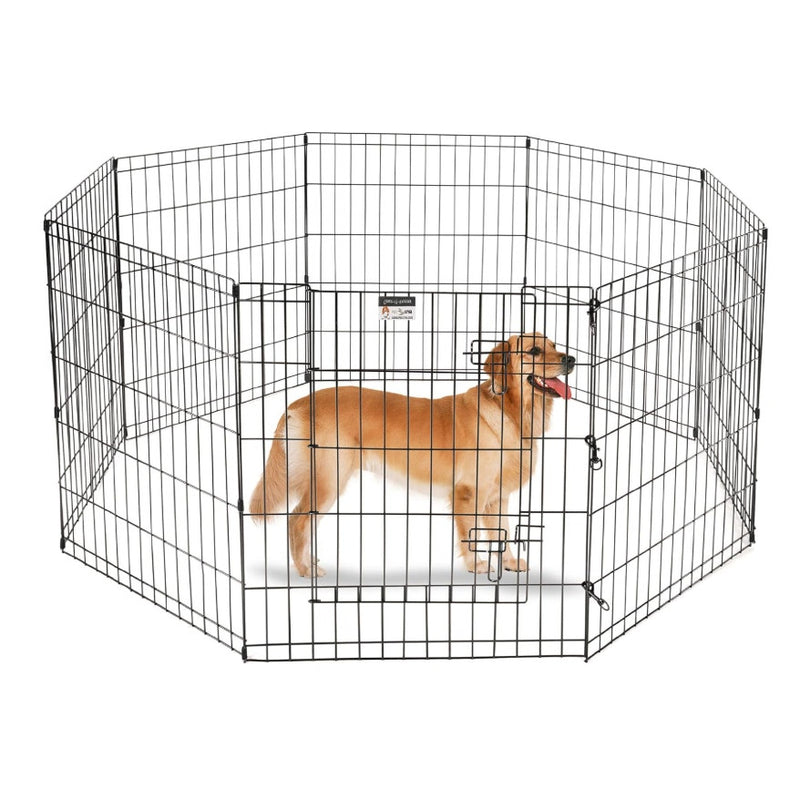 Dog Playpen with 8-Panels 24x30in Foldable Metal Exercise Puppy Play Pen