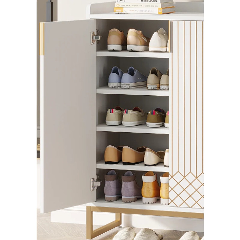 Tribesigns Modern Shoe Cabinet with 2-Doors, 5-Tier Footwear Rack Organizer