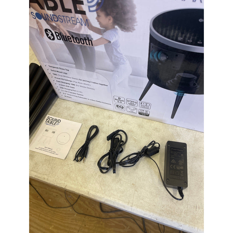 SOUNDSTREAM ST-180TRD-BLK Smart Sound Table Charging Bluetooth Speaker Glass Top