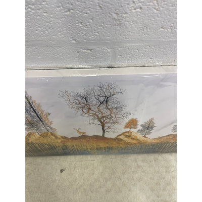 Art Canvas Mountains Forest Deer Outdoor Landscape 40 x 20 Inches Home Decor