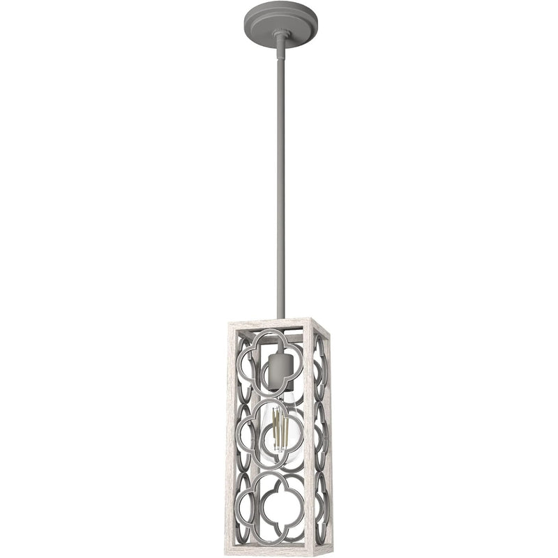 Gablecrest Pendant Light, Distressed White, Grey, Hunter Fan Company 19391