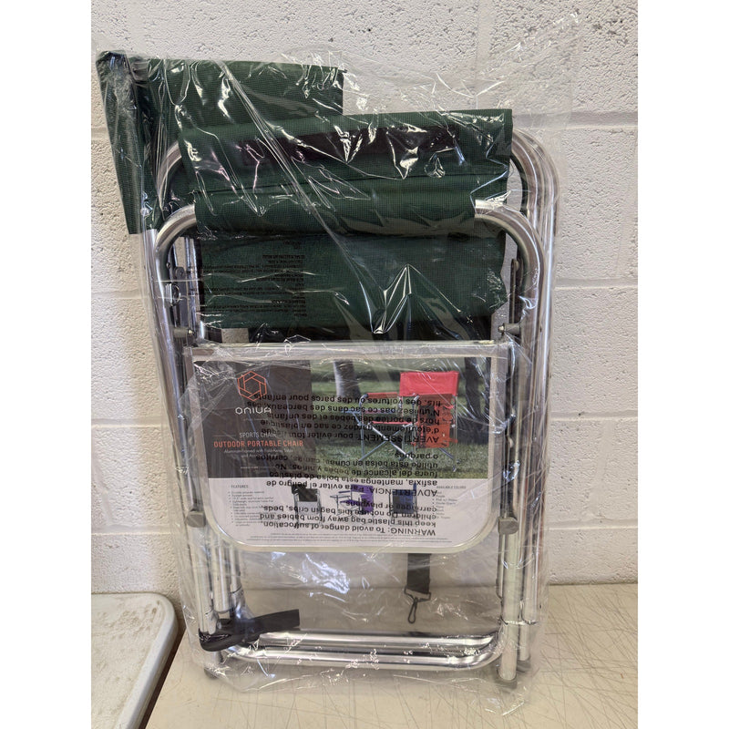 Oniva Picnic Time Fordable Sports Chair with Side Table & Cup Holders, Green