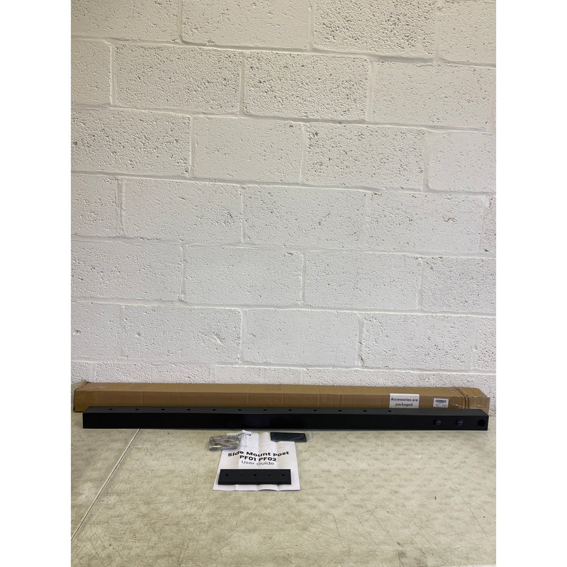 Muzata Black Side Mount Cable Railing Post 42x2x2" Level Drilled Stainless Steel