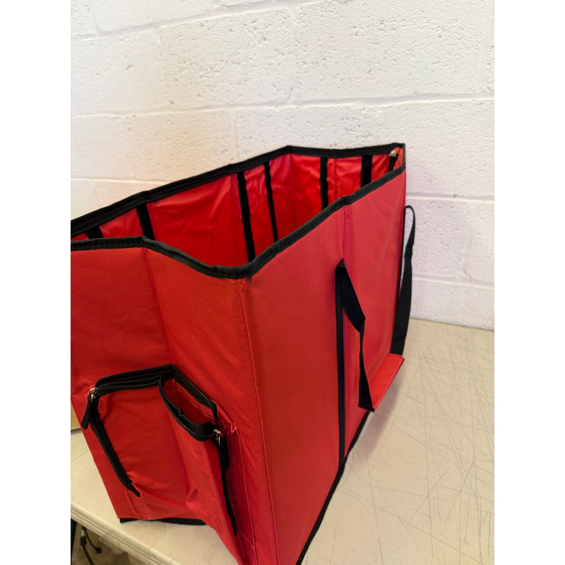 Christmas Ornament Storage Box with Removable Trays, up to 73 ornaments (Red)