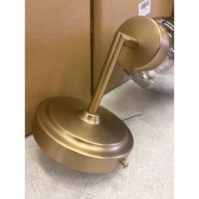 3-PACK Vcozar Glass Wall Lamp Round Base Modern Gold / Gray Wall Sconce, Smoked