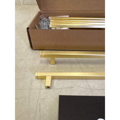 6-Pack Goo-Ki 6-1/4" Hole Center Cabinet Pulls Brushed Brass, Drawer Hardware