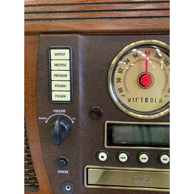 Victrola Aviator 8-in-1 Bluetooth Record Player & Multimedia Center Mahogany