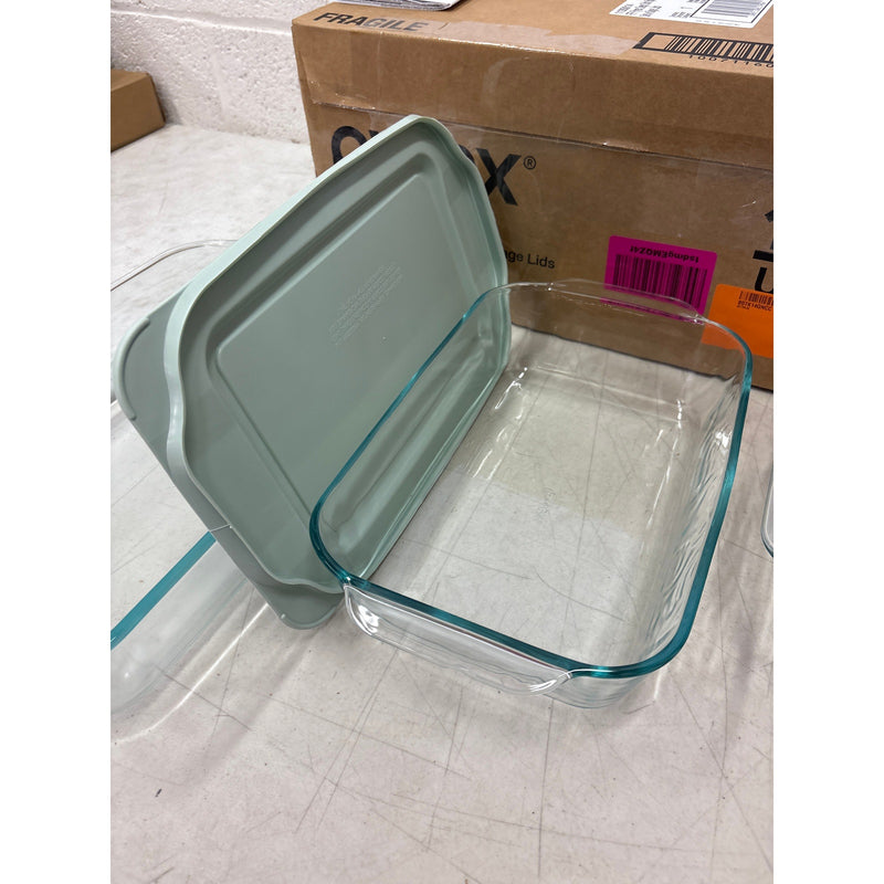 3-Pack Pyrex Deep Glass Baking Dish Set 9"x13", 7"x11", 8"x8" BPA-Free Lids