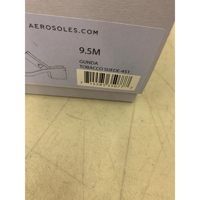 Aerosoles Grunda Comfortable Women's Molded Block Heel Mule Brown Suede 9.5