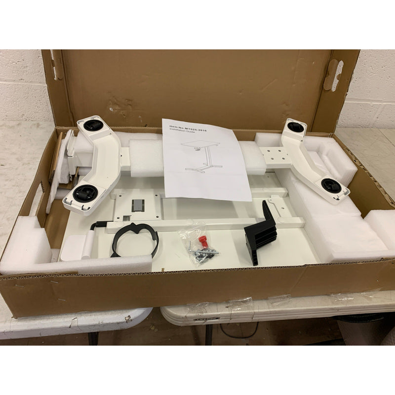FLEXISPOT Bedside Table w Hidden Rolling Casters White 28"x16" MT025W-2816