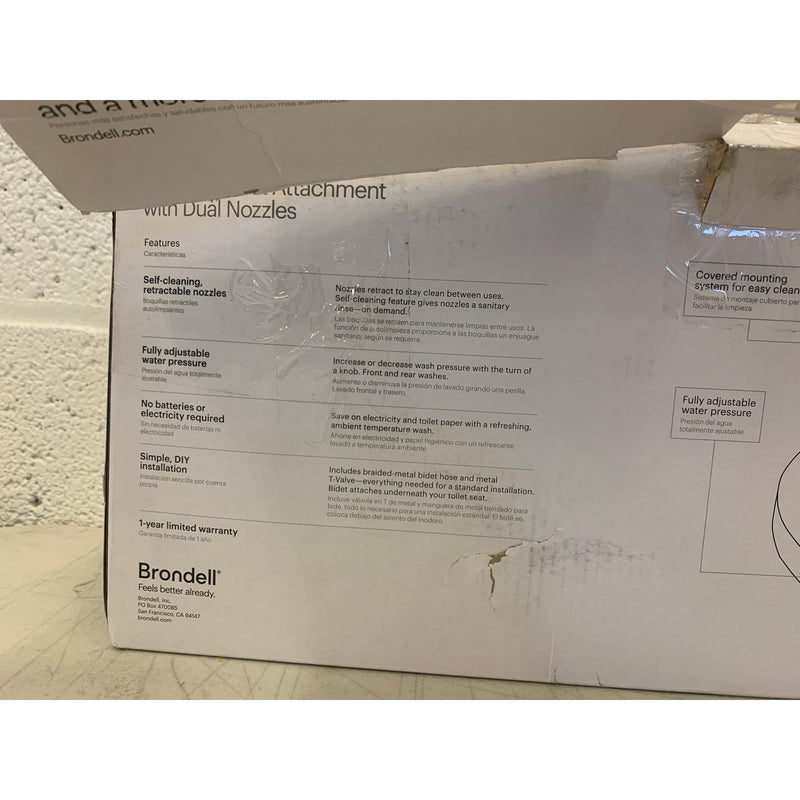 Brondell FreshSpa Comfort+ Ambient Temperature Non-Electric Bidet Attachment