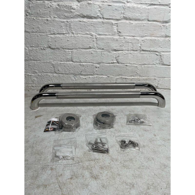 Juego de 2 barras de apoyo para ducha Rockgoya de 24 pulgadas, acero inoxidable