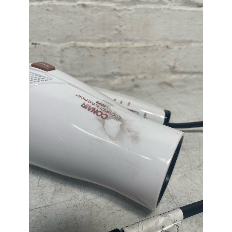 Conair Hair Blow Dryer, Double Ceramic w/ Ionic Conditioning, Travel Size. White