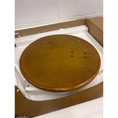 Tribesigns C-Shaped End Table, Round Solid Wood Side Table for Living Room