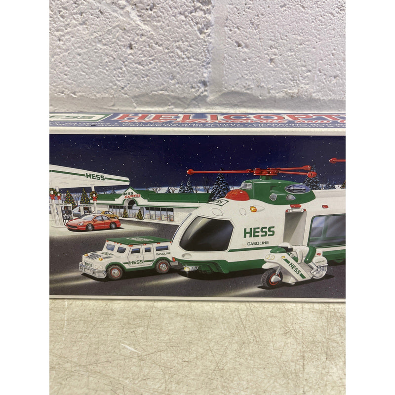 2001 Hess Helicopter with Motorcycle and Cruiser New in Original Box Rare HTF