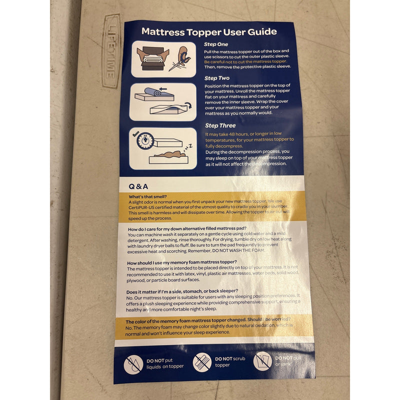 OhGeni Cooling 4-in Dual Layer Twin-XL Mattress Topper, College Dorm / Apartment