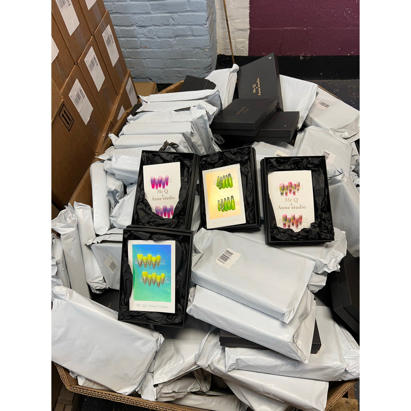 150+ Mixed Sets of Acrylic Press On Nails, Mixed Colors & Designs, Application Kit, NEW