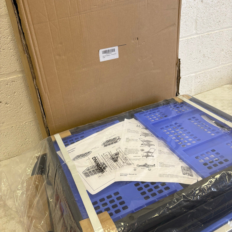 Apoxcon Shopping Cart w 2 Storage Crates, Multi Use Two Tier Collapsible 360°