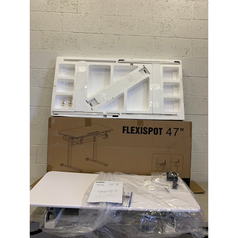 FlexiSpot 47"x 23" Adjustable Standing Desk 12-Height Manual Adjust MS1W White