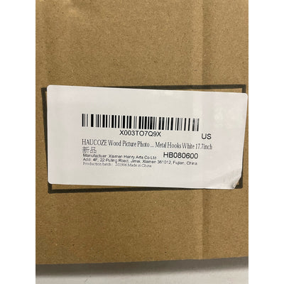 HAUCOZE "HOME" Wall Rack Decor Modern Picture Photo Frame 4 Metal Hooks 17.7"