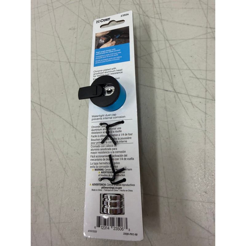 CURT 1/2" Hitch Lock with 5/8" Adapter (1-1/4" or 2" Receiver, Right-Angle)