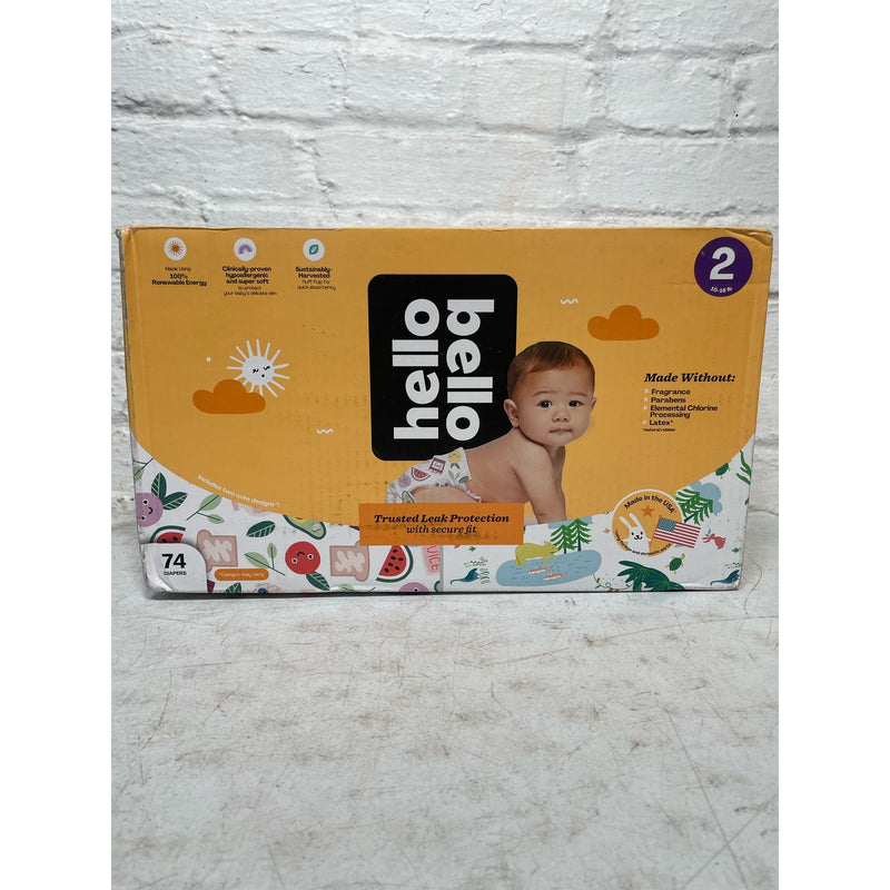 Hello Bello Diapers, Size 2, 74 Count, 10-16 lb, Hypoallergenic, Leak Protection