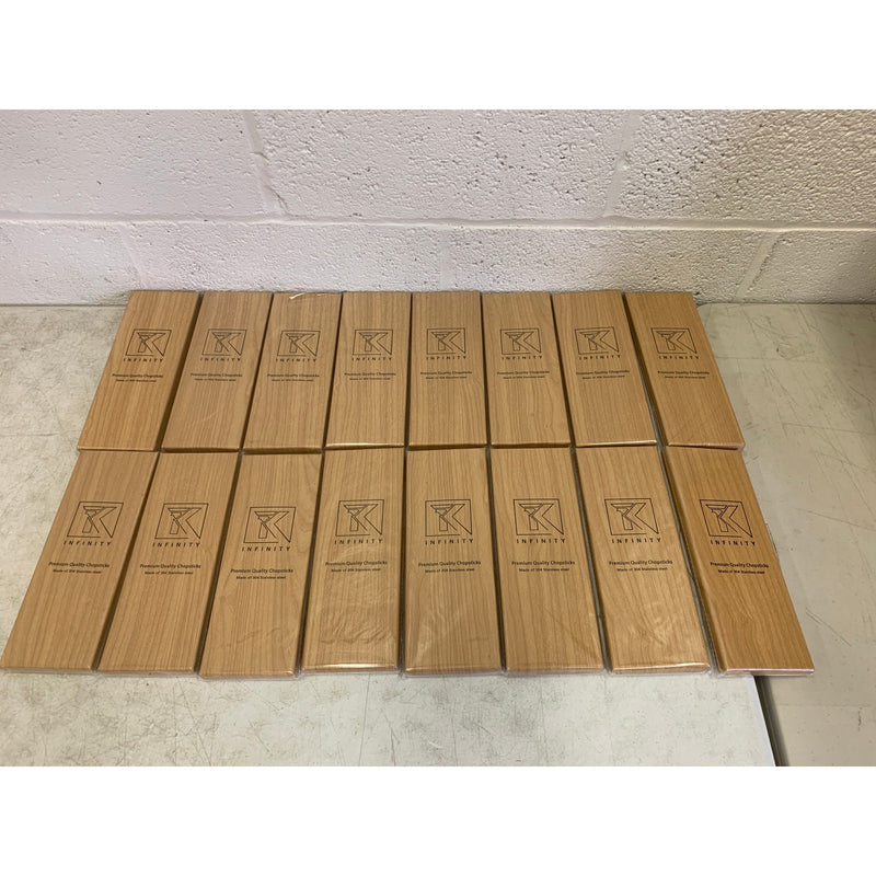 Paquete de 16 palillos de acero inoxidable premium Infinity de 2 unidades