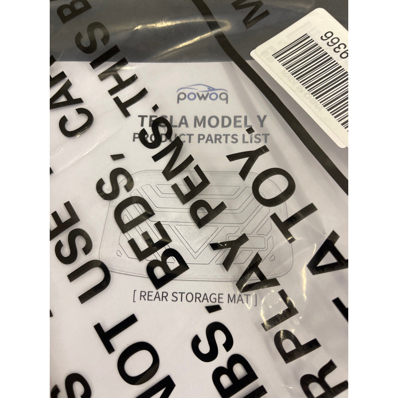Powoq Fit Tesla Model Y Rear Storage Mat Cargo Liner for 2020-22 Black