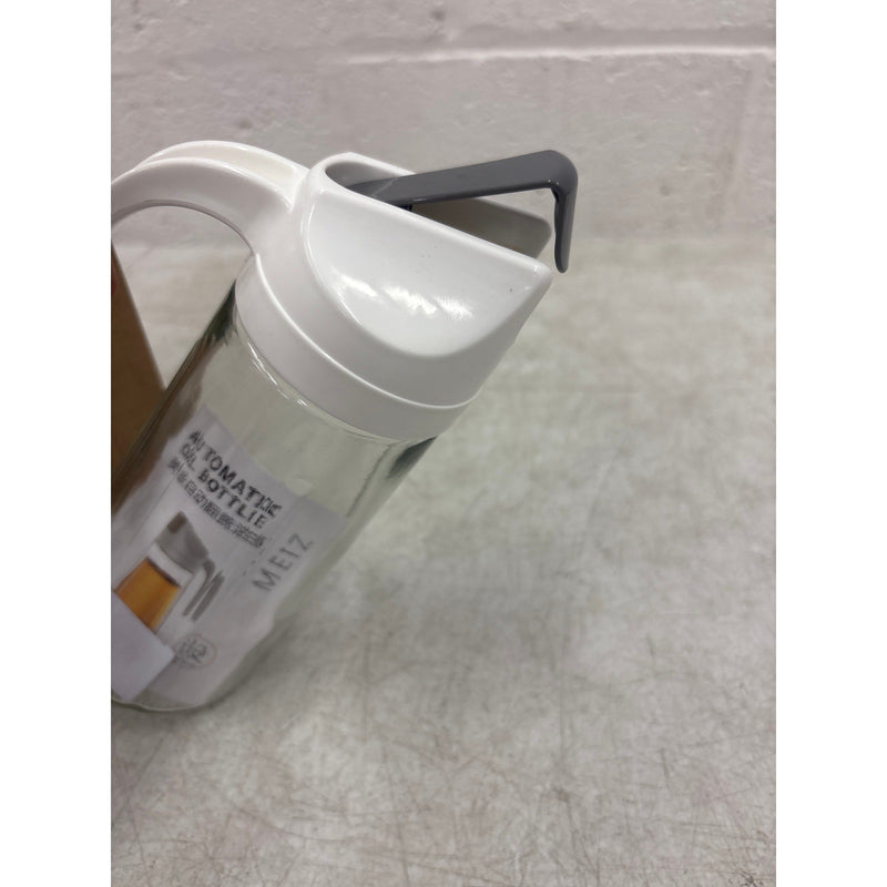 MEIZI Oil & Vinegar Dispenser 630 ml - Automatically Opens When Tilted - White