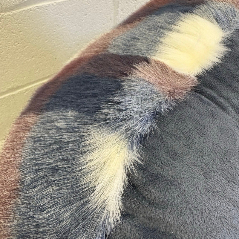 UGG Plush Backrest Pillow, 36"W x 20"H Reading Pillow Soft - Blue Plaid Design