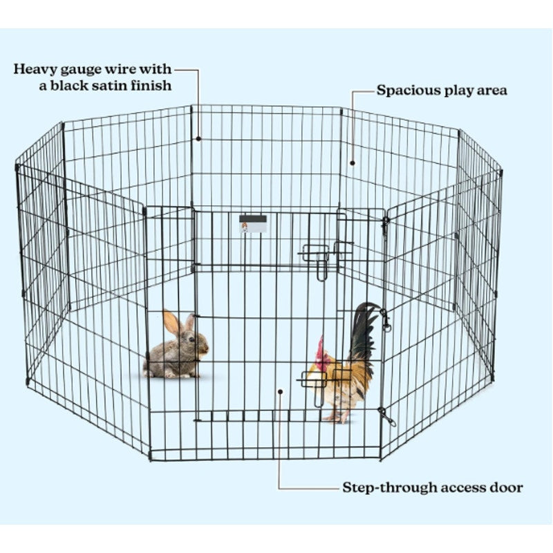 Dog Playpen with 8-Panels 24x30in Foldable Metal Exercise Puppy Play Pen