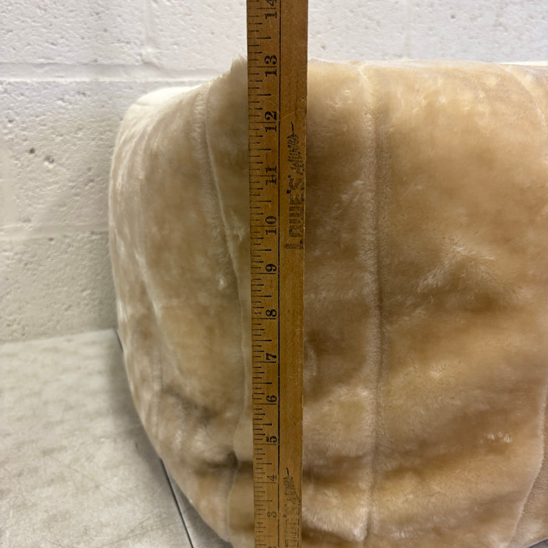 Soft Plush Pouf Ottoman Chair, 22"W x 22"L x 13"H, Living Room - Tan Box Design