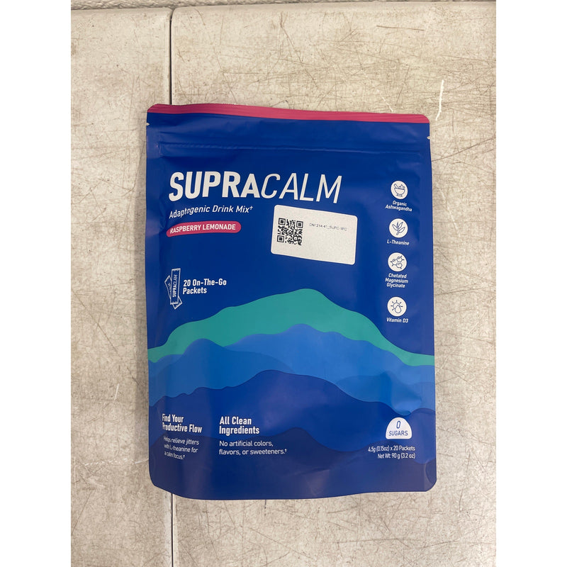 Supracalm Powdered Drink Packets 20 Relaxation/Focus No Sugar/GMO Rasp Lemonade