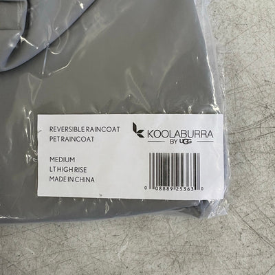 Koolaburra by UGG Pet Reversible Raincoat w Hood, Dog 15-16" Collar, Gray Medium