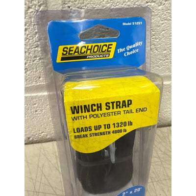 Seachoice Products Boat Trailer Winch Strap, Up To 1320lbs, 20' - Tail End 51251