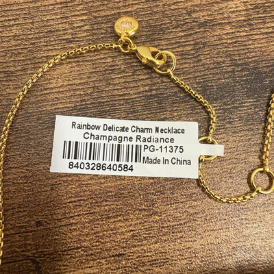 Julie Vos Rainbow Delicate Charm Necklace, 24K Gold Plated, Champagne Radiance