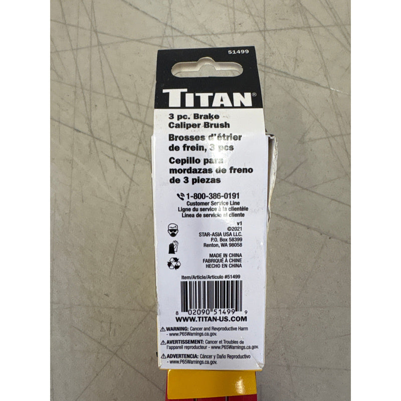 Titan Products 3 Piece Brake Caliper Brush, Stainless Steel, Brass, Soft Plastic