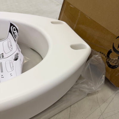 Carex Elongated Toilet Seat Riser for Assistance Sitting, adds 3.5in - White