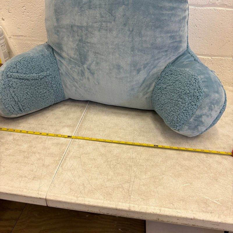 Soft Fuzzy Plush Backrest Pillow 32"W x 18”H Reading & Lounging - Blue
